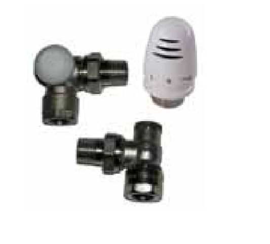 Stelrad VA-CURH 1/2" Herz Reverse Angle (RH) Valve Set For Copper Pipe