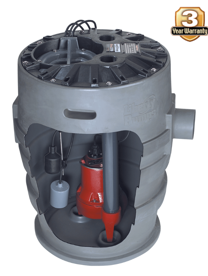 Liberty Pumps P372LE41 - 4/10 HP Sewage Pro370 Cast Iron Sewage Pump System, 115V, 2" Discharge (21" x 30" Basin) | Plumbers Center