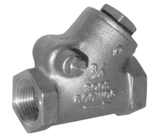 Kitz 19-1 - 1" NPT Bronze Y-Pattern Swing Type Check Valve, 300 PSI, with threaded ends | Plumbers Center