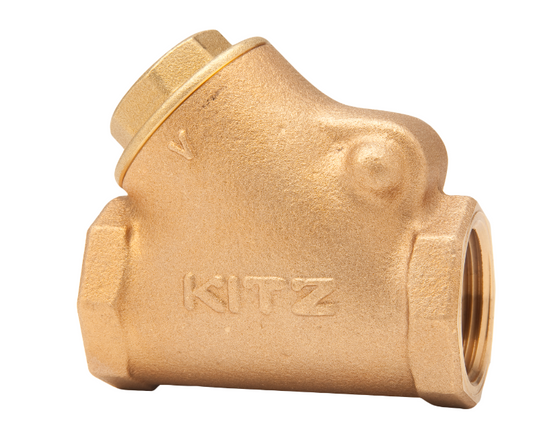 Kitz 22-1/2 - 1/2" NPT Bronze Y-Pattern Swing Type Check Valve, 125 PSI, with Threaded Ends | Plumbers Center