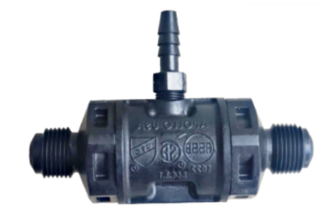 Apollo Valves 4C-102-01A - 3/8" Carbonated Beverage Dual Check With Atmospheric Port, Acetal Body