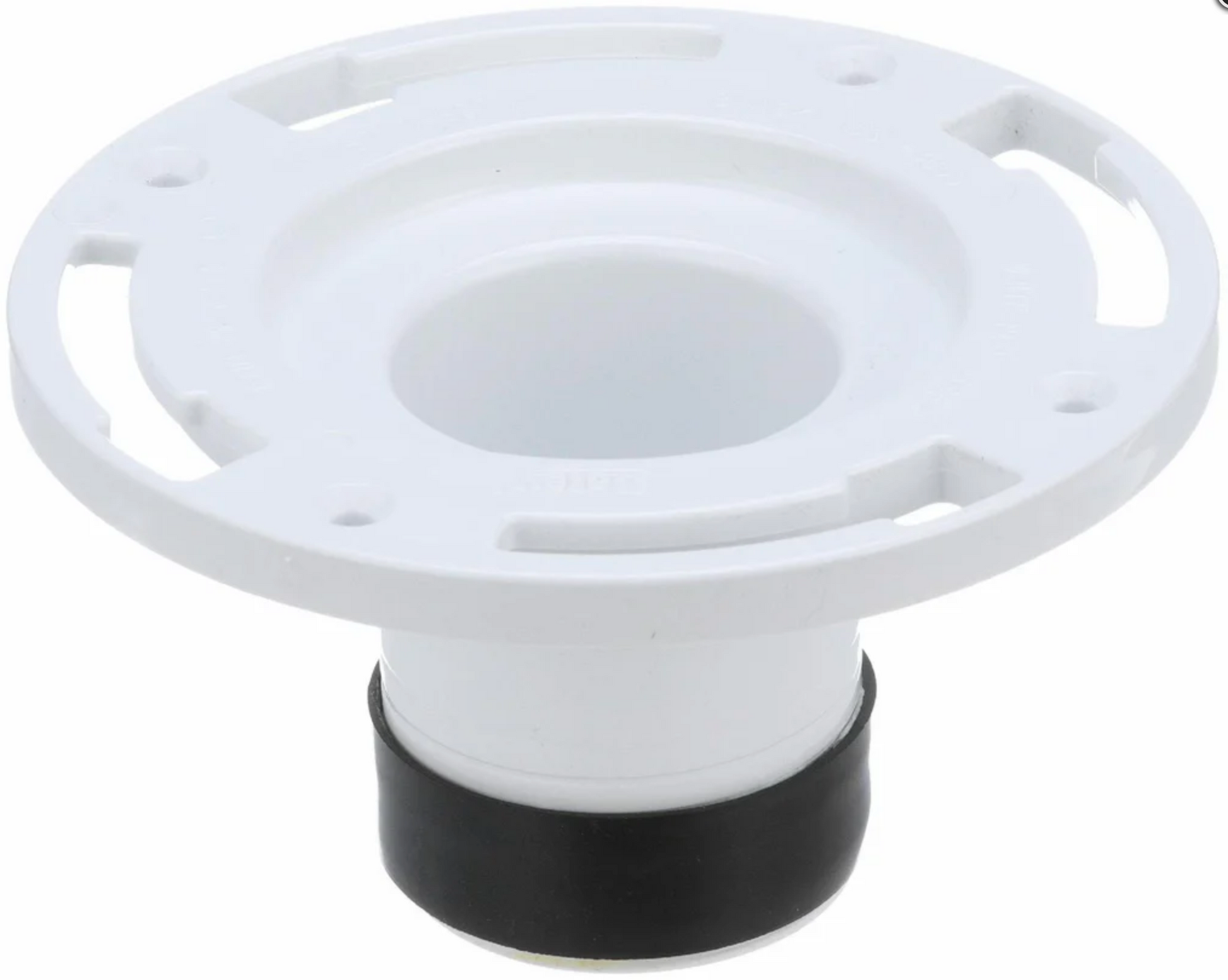 Oatey 43654 3" PVC Twist-N-Set Toilet Flange, White