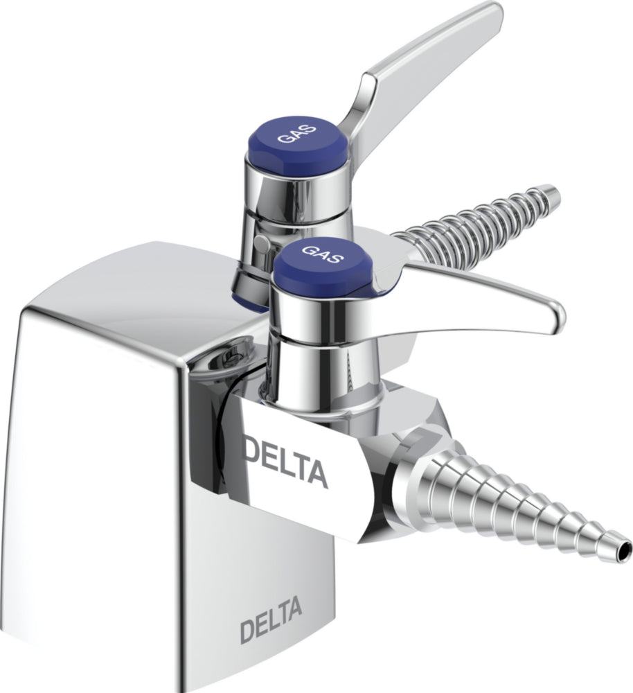 Delta W6220GAS Commercial 3/8" 90 Degree Deck-Mount Turret Ball Valve Hose Cocks in Chrome Finish | Plumbers Center