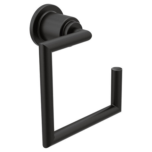 Moen YB0886BL Arris Wall Mounted Towel Ring in Matte Black 