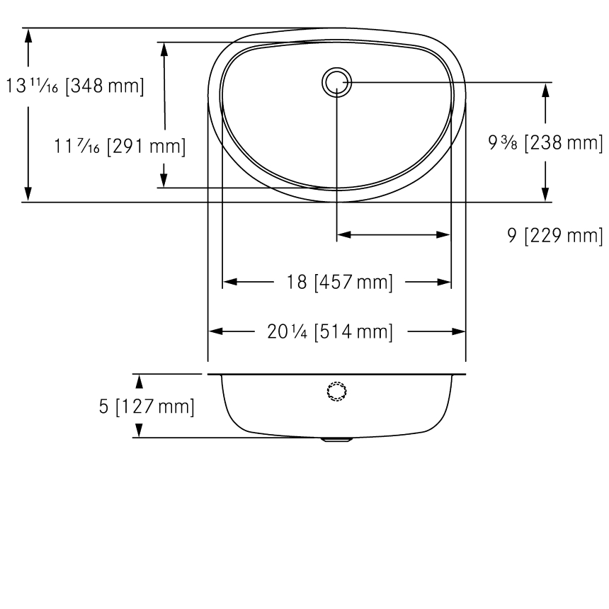 Franke OV1420U-5 Commercial 1-Hole Undermount Bathroom Sink, Stainless Steel 