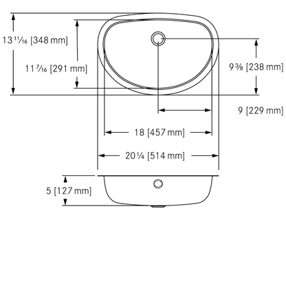 Franke OV1420U-5 Commercial 1-Hole Undermount Bathroom Sink, Stainless Steel 