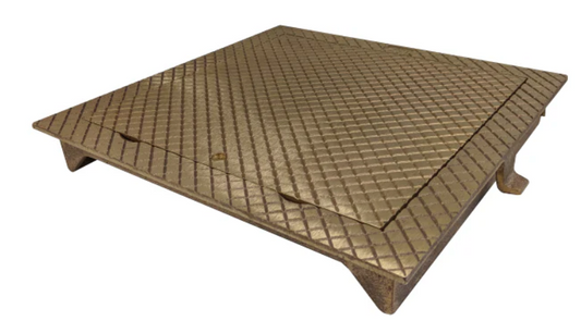 Zurn Z1461-ZANB-12 Nickel Bronze Polished Scoriated Square Hinged Floor Access Cover Panel, 12" x 12" Frame