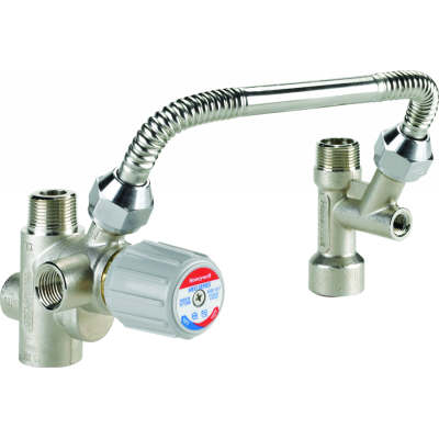 Resideo Braukmann (Honeywell) AMX302TLF/U DirectConnect water heater kit including valve, tee, and 11 in. flex connector (low lead) | Plumbers Center