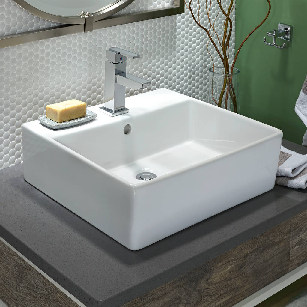 American Standard 0552001.020 Loft Above Counter Bathroom Vessel Sink with Single Hole - White 