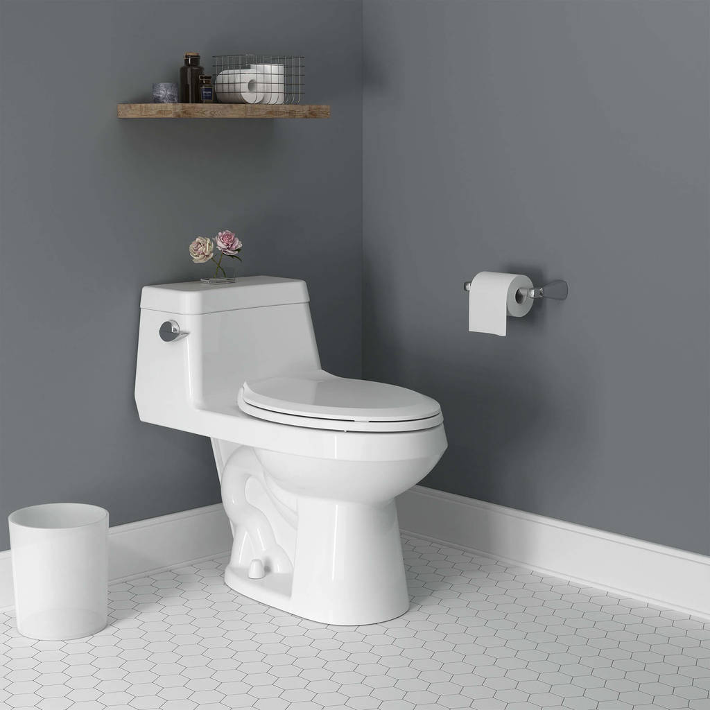 American Standard 2961A104SC.020 Colony Right Height Elongated 1-Piece Toilet with Seat, ADA Compliant, White 