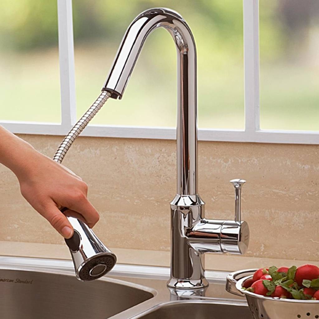 American Standard 4332300.002 Pekoe 1-Handle High-Arc Kitchen Faucet with Pull-Down Sprayer in Chrome finish | Plumbers Center