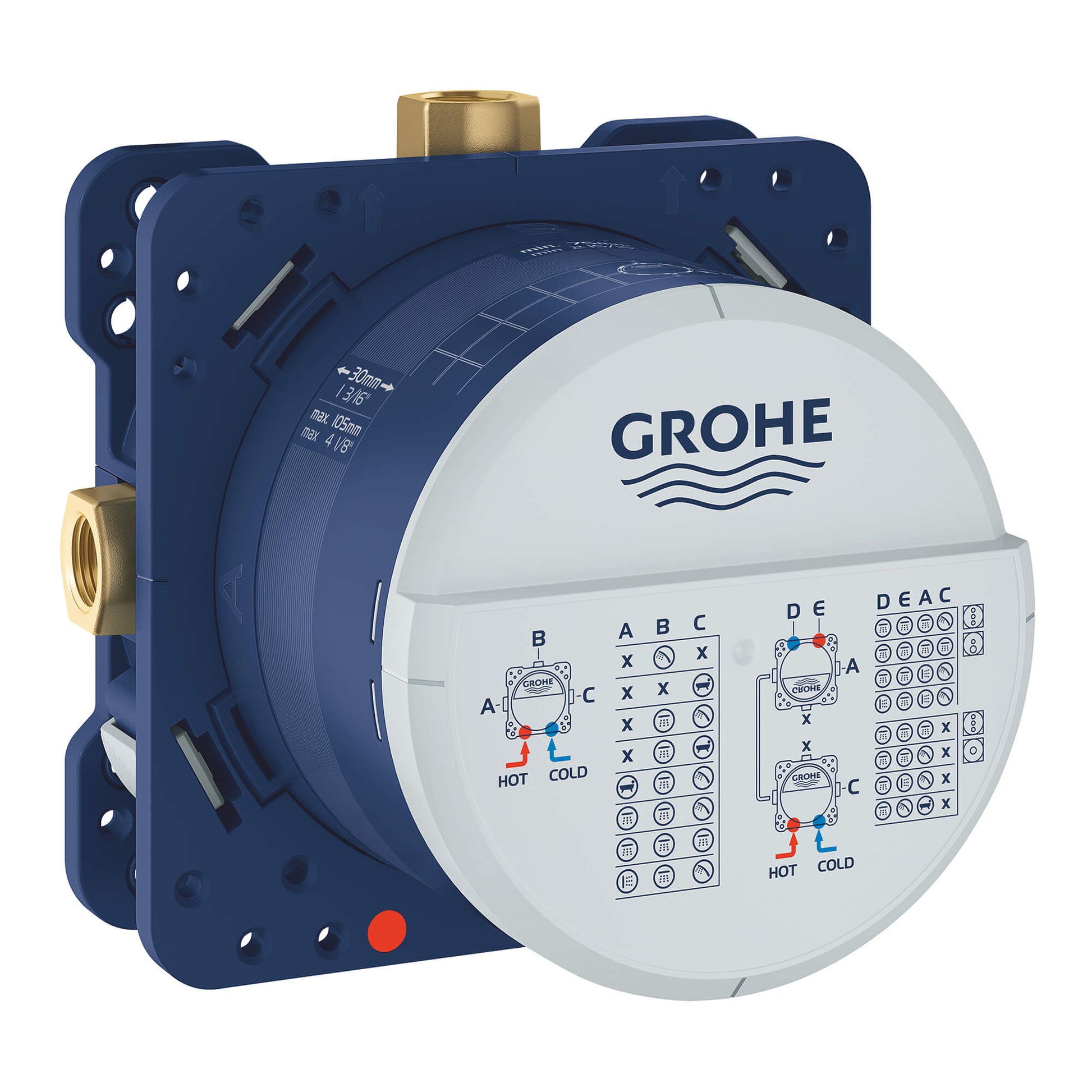 GROHE 35601000 - Rapido Smartbox Universal Rough-in Box with 1/2" Female NPT Outlets & Inlets | Plumbers Center