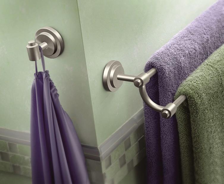 Moen DN0722BN Iso 24" Double Wall Mounted Towel Bar in Brushed Nickel 