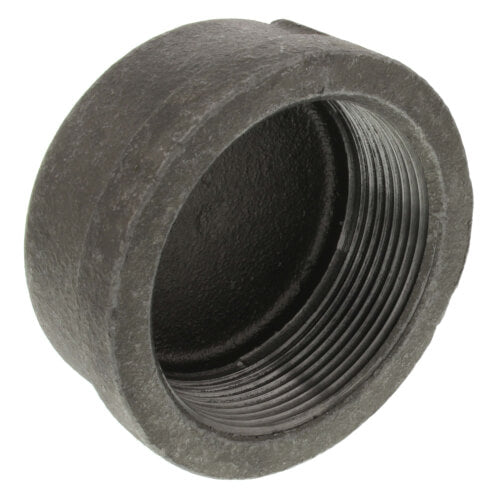 3" BLACK CAP - 3" Schedule 40 Black Threaded Malleable Iron Cap, Class 150 | Faucet Center