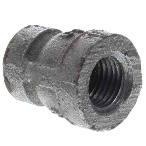 1/4" x 1/8" BLACK REDUCING COUPLING - 1/4" x 1/8" Black Malleable Iron Reducing Coupling, Class 150 PSI | Faucet Center