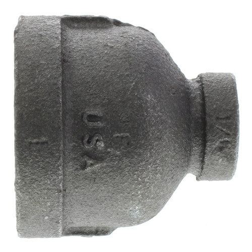 3/4" x 1/4" BLACK REDUCING COUPLING - 3/4" x 1/4" Black Malleable Iron Reducing Coupling, Class 150 PSI | Faucet Center