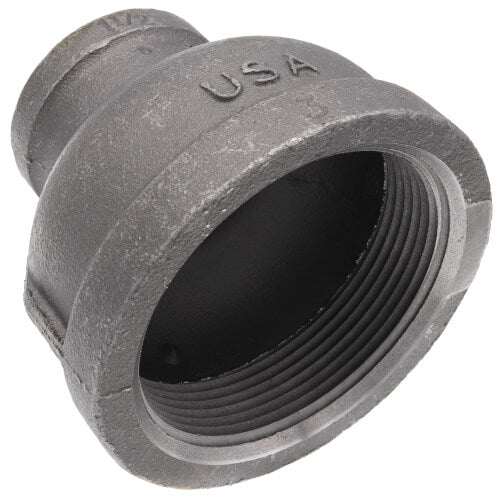 3" x 1-1/2" BLACK REDUCING COUPLING - 3" x 1-1/2" Black Malleable Iron Reducing Coupling, Class 150 PSI |  Faucet Center