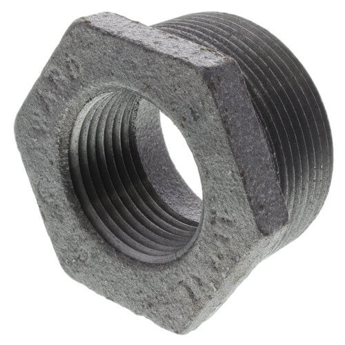 2" x 1-1/4" BLACK HEX BUSHING - 2" x 1-1/4" Schedule 40 Black Steel Hexagon Bushing, Class 150 | Faucet Center