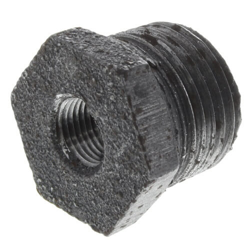 1/2" x 1/8" BLACK HEX BUSHING - 1/2" x 1/8" Schedule 40 Black Steel Hexagon Bushing, Class 150 | Faucet Center