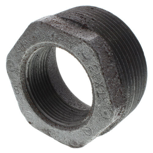 2-1/2" x 1-1/4" BLACK HEX BUSHING - 2-1/2" x 1-1/4" Schedule 40 Black Steel Hexagon Bushing, Class 150 | Faucet Center