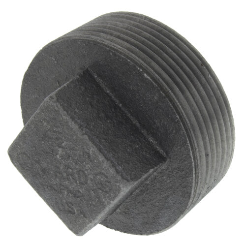 2-1/2" BLACK CORED PLUG - 2-1/2" Black Malleable Iron Schedule 40 Cored Plug, Class 150 | Faucet Center