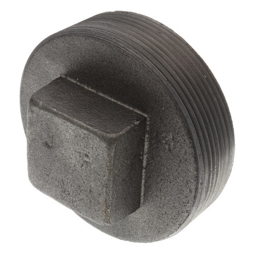 4" BLACK CORED PLUG - 4" Black Malleable Iron Schedule 40 Cored Plug, Class 150 | Faucet Center