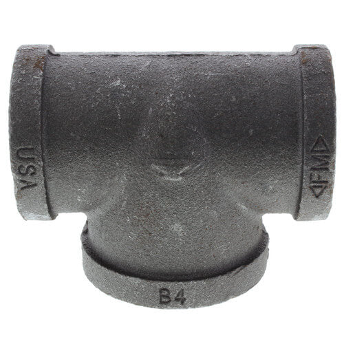 1-1/4" x 1-1/4" x 1-1/2" BLACK REDUCING TEE - Schedule 40 Black Steel Reducing Tee | Faucet Center