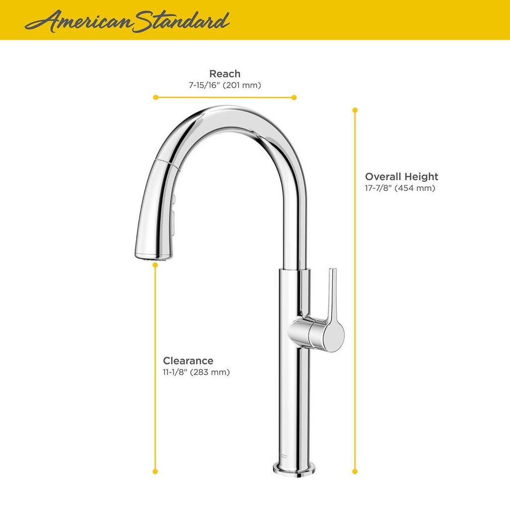 American Standard 4803300.002 Studio S Kitchen Faucet with Pull-Down Spray - Polished Chrome 