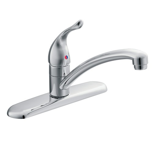 Moen 67425 Chateau Single Handle Kitchen Faucet with Spot resistance for Single Hole Kitchen Sink Installs in Chrome 