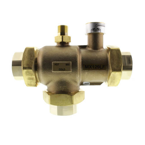 Resideo Braukmann MX129LF/U Large Flow Proportional Thermostatic Mixing Valve, 11/2" Union NPT (Lead Free) 