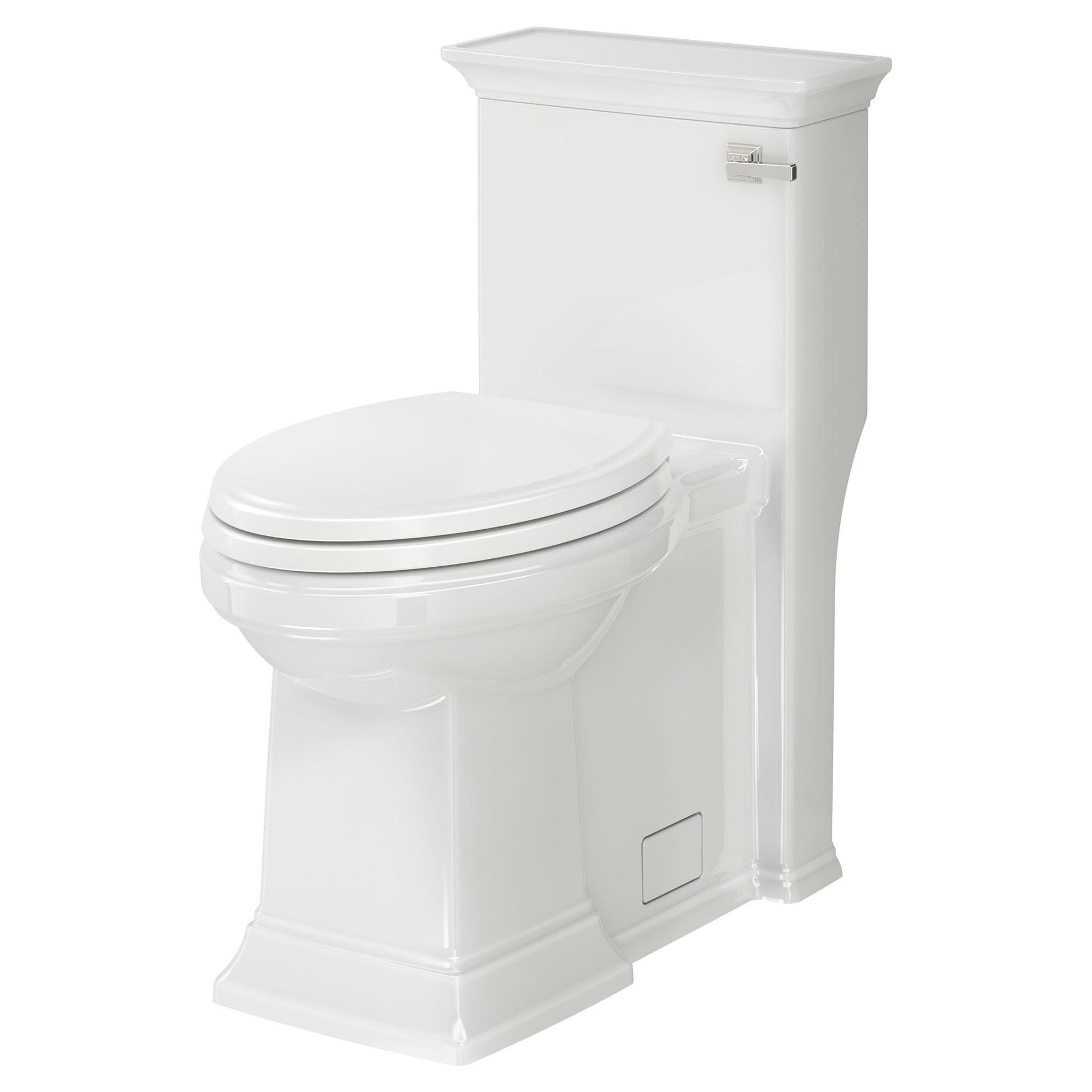 American Standard 2851A105.020 Town Square S Right Height Elongated One-Piece Toilet with Right Hand Trip Lever and seat in White 