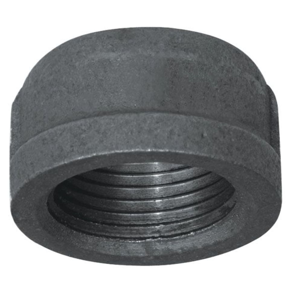 1/8" BLACK CAP - 1/8" Schedule 40 Black Threaded Malleable Iron Cap, Class 150 | Faucet Center