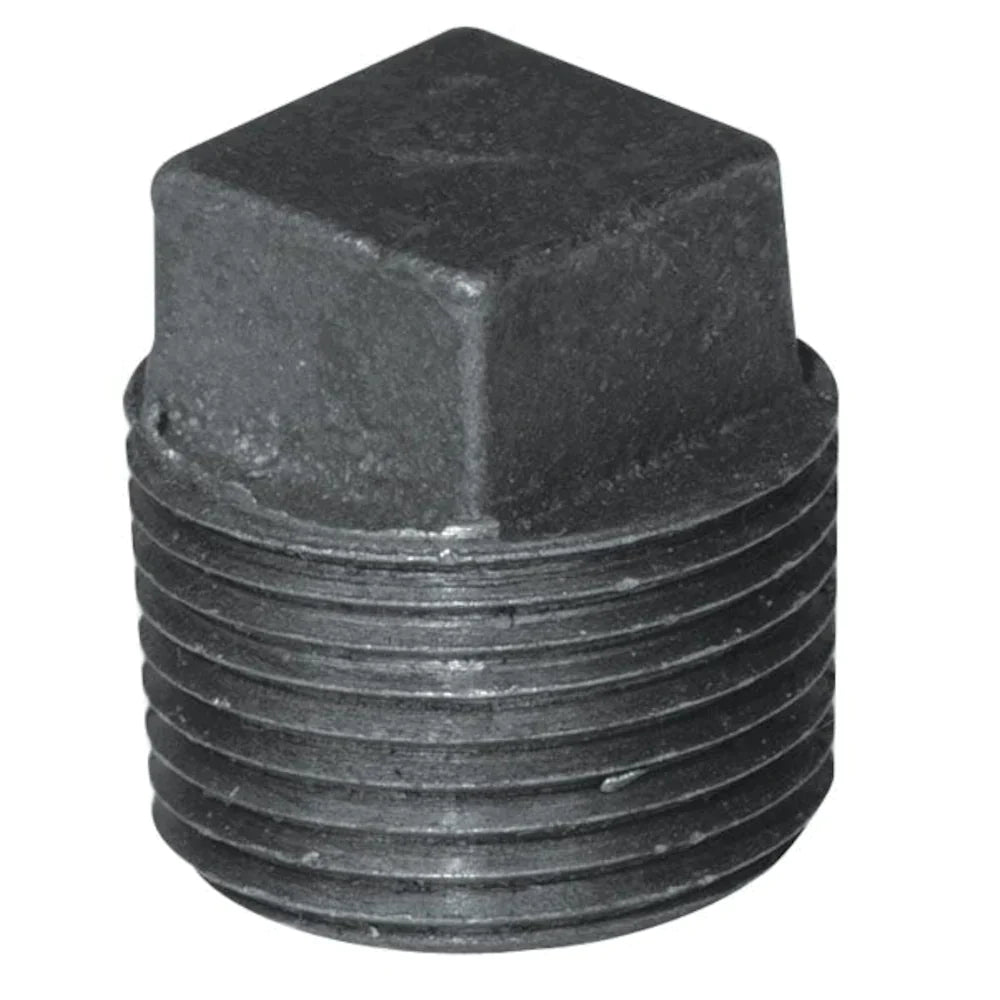 3/4" BLACK CORED PLUG - 3/4" Black Malleable Iron Schedule 40 Cored Plug, Class 150 | Faucet Center