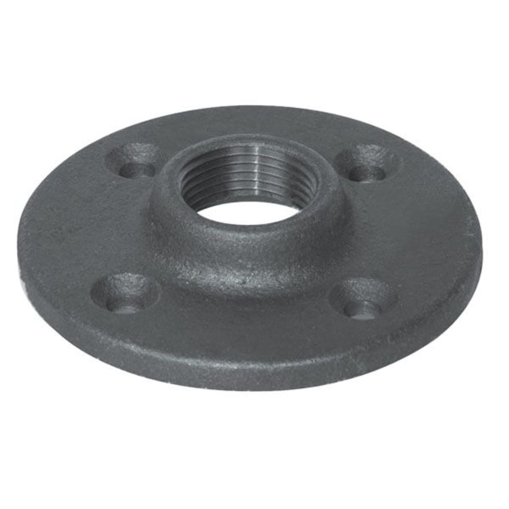 2" BLACK FLOOR FLANGE - 2" Schedule 40 Black Steel Threaded Malleable Iron Floor Flange, Class 150 | Faucet Center