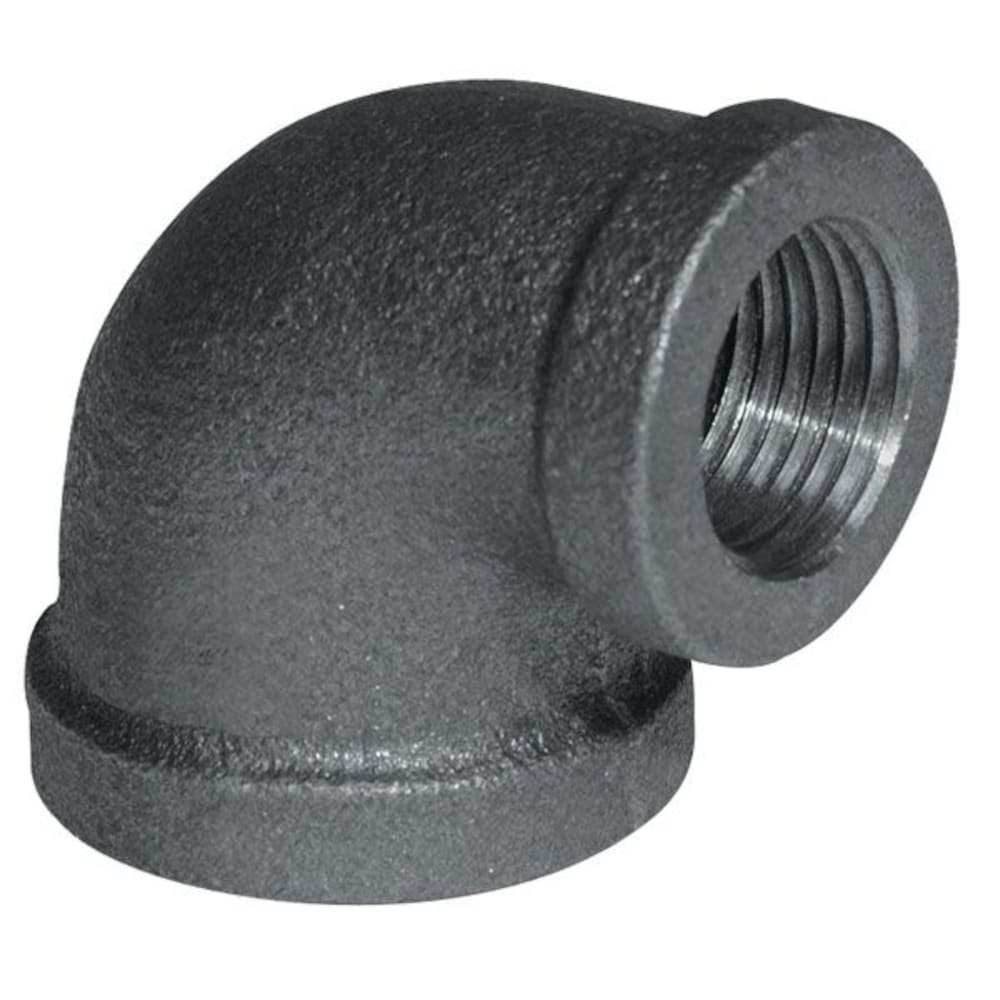 2-1/2" x 1-1/2" BLACK REDUCING 90 - Schedule 40 Black Iron 90 Degree Reducing Elbow, Class 150 | Faucet Center