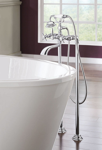 Moen S22105 Weymouth Two-Handle Tub Filler with Handheld Shower, Chrome 