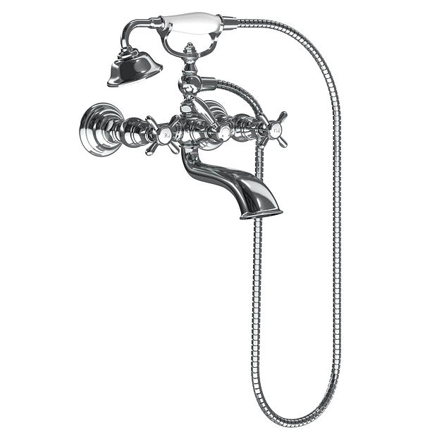 Moen S22105 Weymouth Two-Handle Tub Filler with Handheld Shower, Chrome 