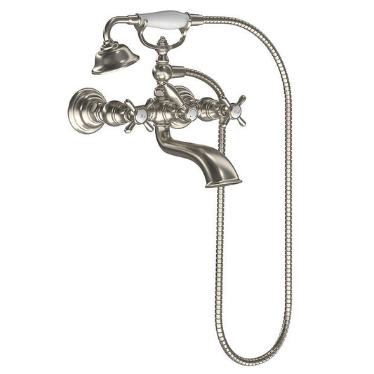 Moen S22105BN Weymouth Two-Handle Tub Filler with Handheld Shower, Brushed Nickel 