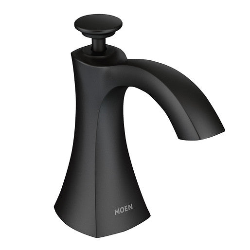 Moen S3948BL Transitional 1-Hole Deck Mounted Soap/Lotion Dispenser in Matte Black | Plumbers Center