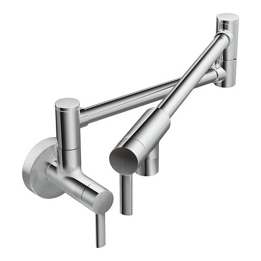 Moen S665 Modern Two Handle Wall Mount Kitchen Pot Filler Faucet in Chrome 