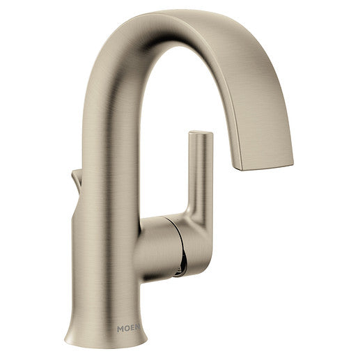 Moen S6910BN Doux Single-Handle Bathroom Faucet, Single-Hole Mount, Brushed Nickel 