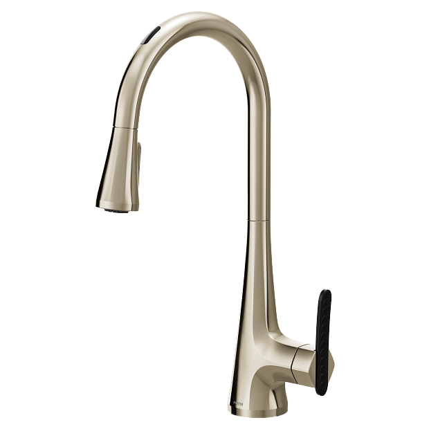 Moen S7235EVNL Sinema U By Moen Smart Single-Handle Pull-Down Sprayer Kitchen Faucet with Voice Control and Power Clean in Polished Nickel