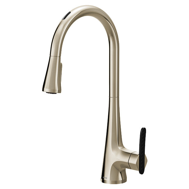 Moen S7235EV2NL Sinema Single-Handle Motion Control Smart Pull-Down Kitchen Faucet with Voice Control and Power Boost, Polished Nickel 