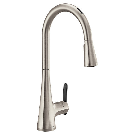 Moen S7235EVSRS Sinema U By Moen Smart Single-Handle Pull-Down Sprayer Kitchen Faucet with Voice Control and Power Clean in Spot Resist Stainless 