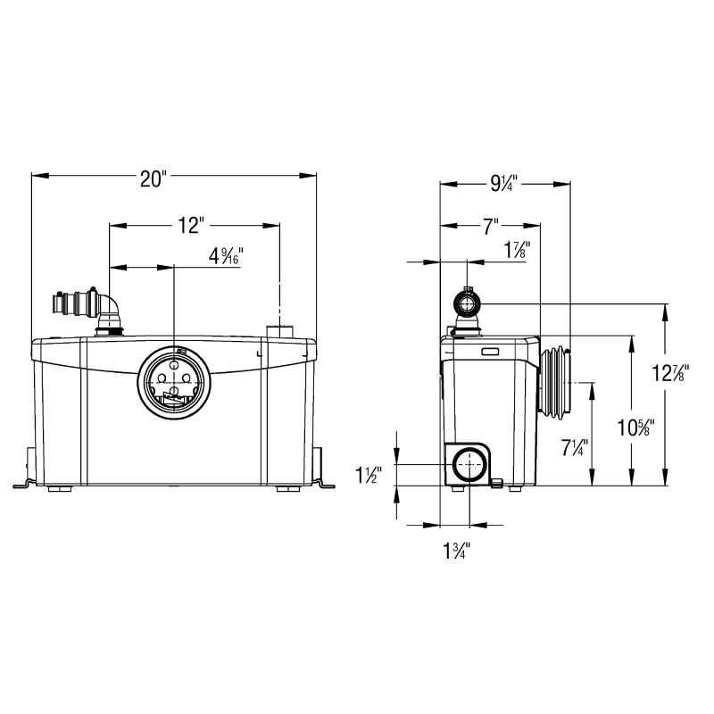 Saniflo 002 - 1/2 HP Saniplus Macerating Series Pump System (Pump Only) 