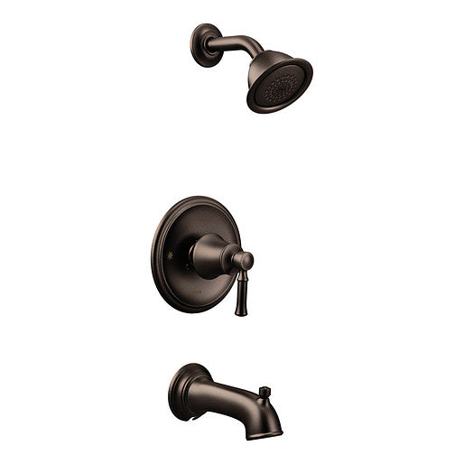 Moen T2183EPORB Dartmoor Posi-Temp Tub and Shower Trim with 4" Eco-Performance Shower Head in Oil Rubbed Bronze 