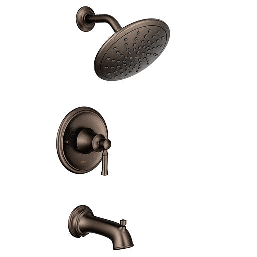 Moen T2283EPORB Dartmoor Posi-Temp Tub/Shower Trim with Rainshower Showerhead in Oil Rubbed Bronze