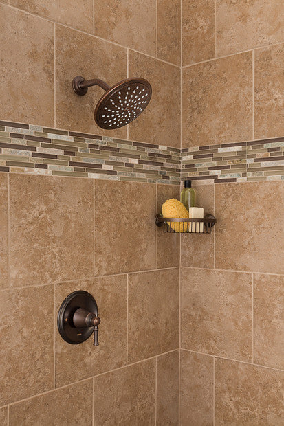 Moen T2283EPORB Dartmoor Posi-Temp Tub/Shower Trim with Rainshower Showerhead in Oil Rubbed Bronze 