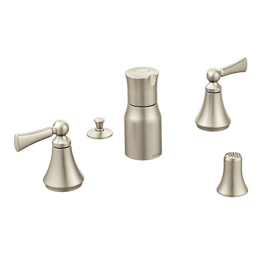 T5245BN : Moen T5245BN Wynford Two-Handle Bidet Faucet Trim - Brushed Nickel | Plumbers Center