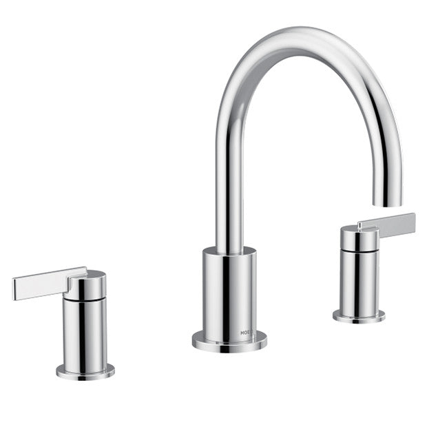 Moen T6223 Cia Two-Handle Non Diverter Deck Mounted Roman Tub Filler Faucet, Chrome